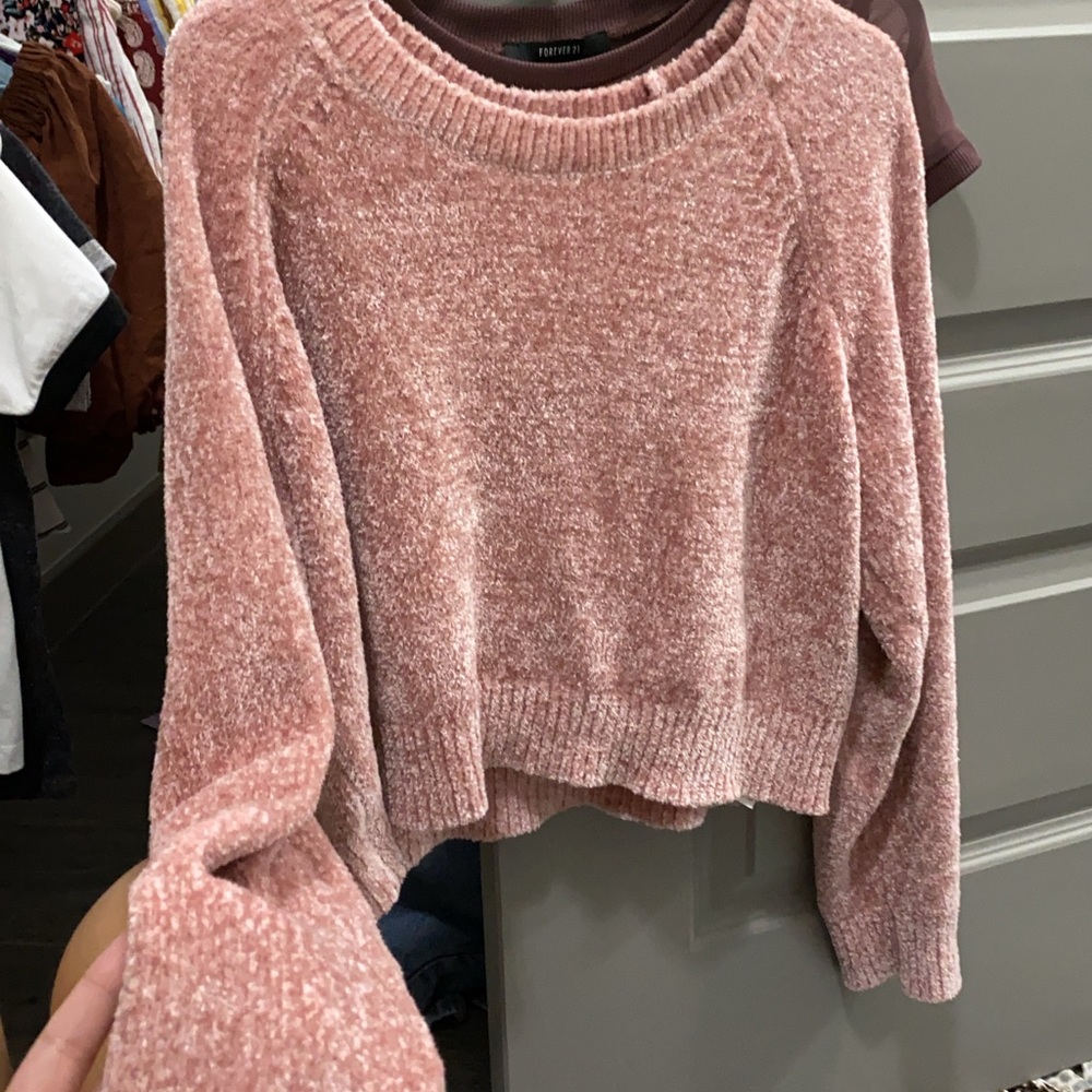 soft fluffy cropped sweater
